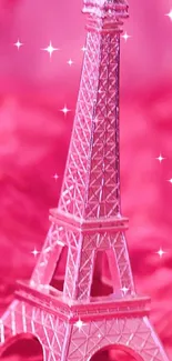 Pink Eiffel Tower mobile wallpaper with vibrant color.