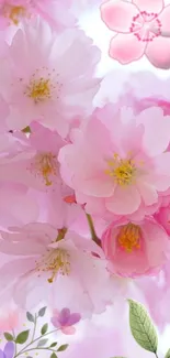 Serene pink flowers wallpaper for mobile devices.