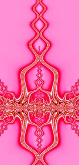 Vibrant pink fractal art design wallpaper.