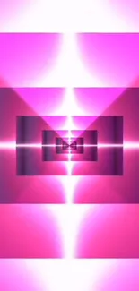 Vibrant pink geometric light burst wallpaper for mobile phones.