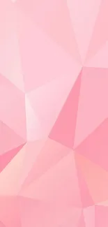 Pink geometric mobile wallpaper with faceted design and modern style.