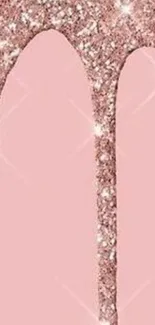 Pink glitter drip mobile wallpaper with sparkle.