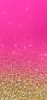 Pink and gold glitter ombre wallpaper for phone.