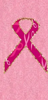 Pink glitter background with ribbon design.