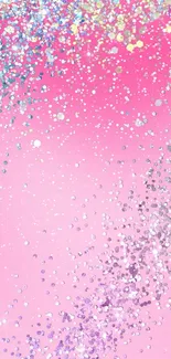 Pink glitter sparkle wallpaper with shimmering gradient.