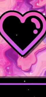 Pink abstract heart wallpaper for mobile.