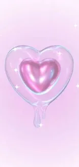 Soft pink heart wallpaper with a glowing effect.