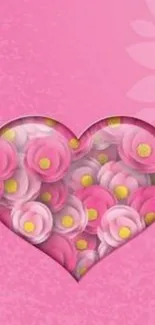 Heart-shaped flowers on pink background