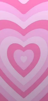 Pink gradient heart pattern mobile wallpaper.