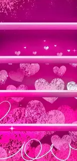 Vibrant pink heart wallpaper with love theme.