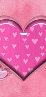 Charming pink heart wallpaper for mobile.