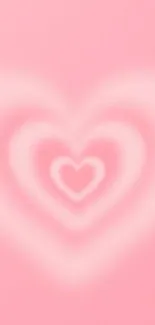 Mobile wallpaper featuring pink heart design with soft, romantic hues.