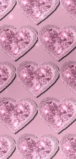 Pink heart pattern wallpaper for mobile background.