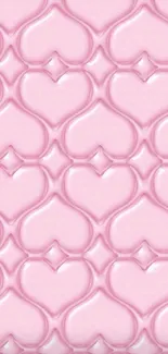 Glossy pink heart pattern wallpaper for phones.