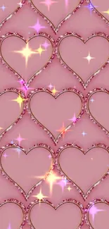 Pink heart pattern wallpaper for phones.