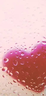 Pink heart with raindrops wallpaper for mobile background.