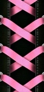 Pink laced corset design with black background