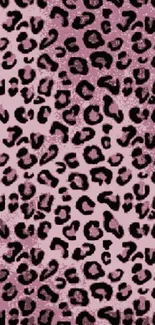 Chic pink leopard print pattern wallpaper.