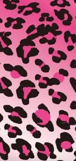 Pink leopard print wallpaper with bold spots.