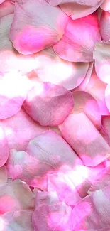 A mobile wallpaper featuring delicate pink flower petals.