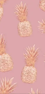 Pink pineapple design on a stylish wallpaper background.