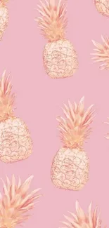 Pink pineapple patterned wallpaper for mobile phones.