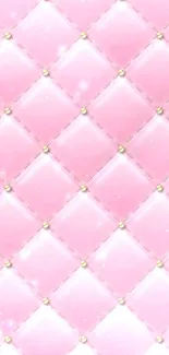 Quilted pink wallpaper with gold accents