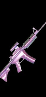 Pink rifle on black background wallpaper for mobile.