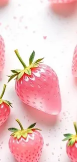 Pink strawberries on a light background