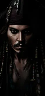 Mysterious dark pirate-themed mobile wallpaper.