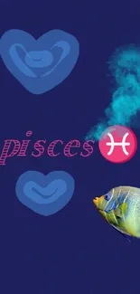 Pisces themed phone wallpaper with mystical aquatic design.