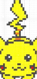 Vibrant pixel art of Pikachu on a phone wallpaper.