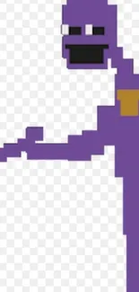 Pixel art of a purple character in retro style design.