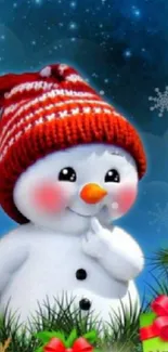 Plant Art Snowman Live Wallpaper