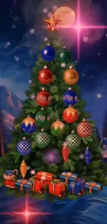 Plant Christmas Tree Light Live Wallpaper