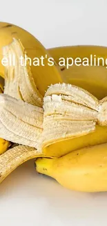 A playful banana image with humorous text for mobile wallpaper.