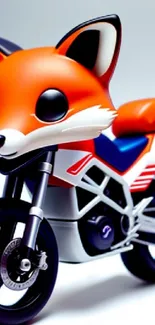 Cute fox riding a motorcycle graphic.