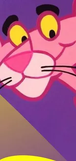 Colorful Pink Panther cartoon artwork for mobile wallpaper.