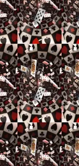 Vibrant kaleidoscope of playing cards in motion.