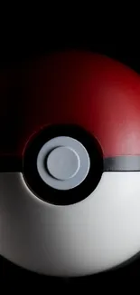 Minimalist Pokeball phone wallpaper with red, white, and black colors.