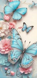 Pollinator Butterfly Blue Live Wallpaper