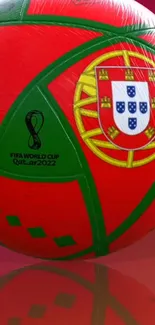 Red Portugal World Cup soccer ball wallpaper.