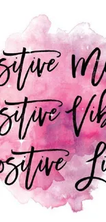 Inspirational pink watercolor positive quote wallpaper.