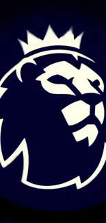 Premier League logo with lion in navy blue.