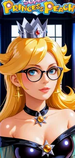 Princess Peach with glasses stylish wallpaper