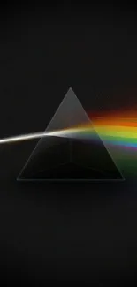 Prism with rainbow spectrum on black background wallpaper.