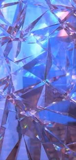 Prismatic crystal design wallpaper with geometric patterns.