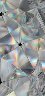 Colorful prismatic geometric wallpaper design.