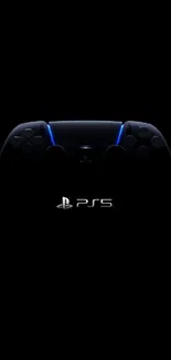 PS5 controller on black background with blue highlights.