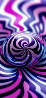 Psychedelic swirl pattern in pink and purple for mobile wallpaper.